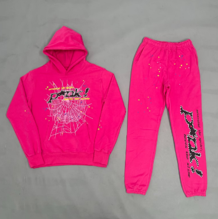 Men''s Sp5der Print Tracksuit Two Piece Set